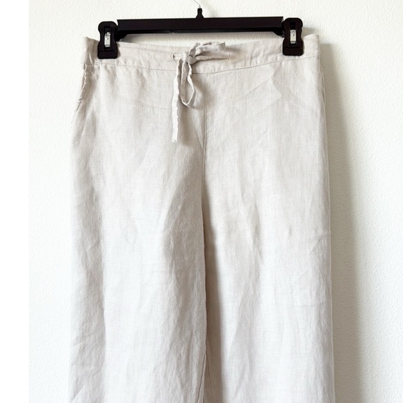 IXIMO Women's 100% Linen Pants Relax Cropped TaperedPants Trousers Elastic Waist - Picture 9 of 13